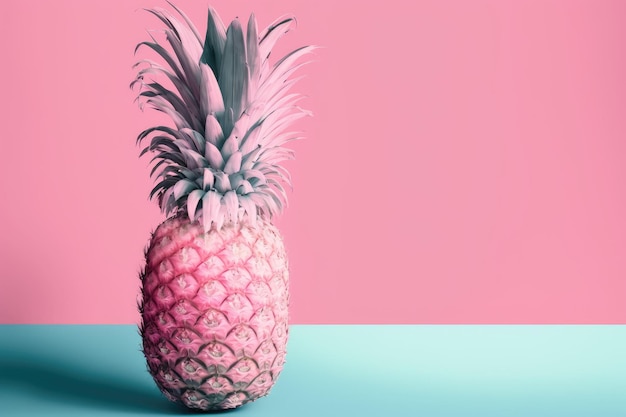 A pink background with a pink pineapple Fantasy in minimalism