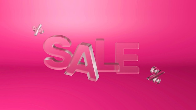 Photo a pink background with a sale sign in the middle of it.