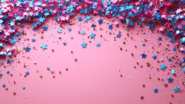 a pink background with stars and stars on it