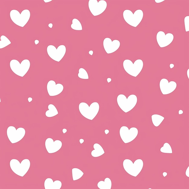 Photo a pink background with white hearts and the words love in white