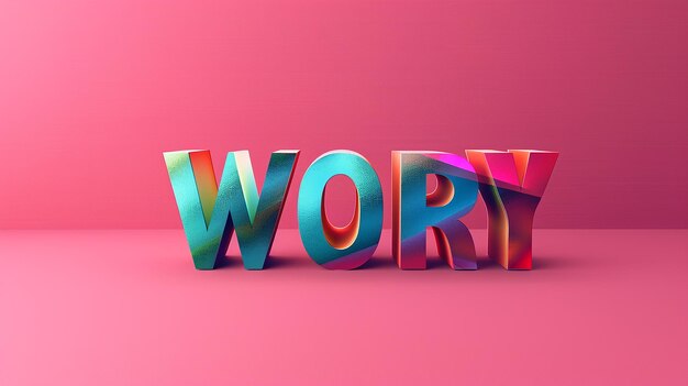 Photo a pink background with the word worry written on it