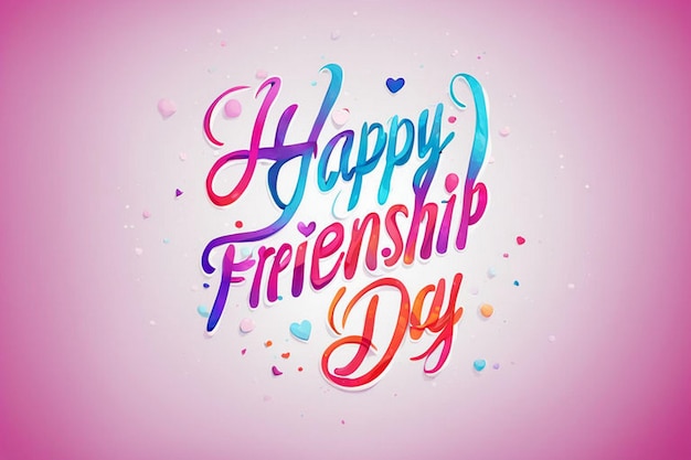 a pink background with the words happy friendship day