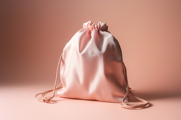 A pink bag with a bow on it