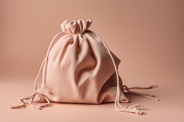 A pink bag with a tassel on it