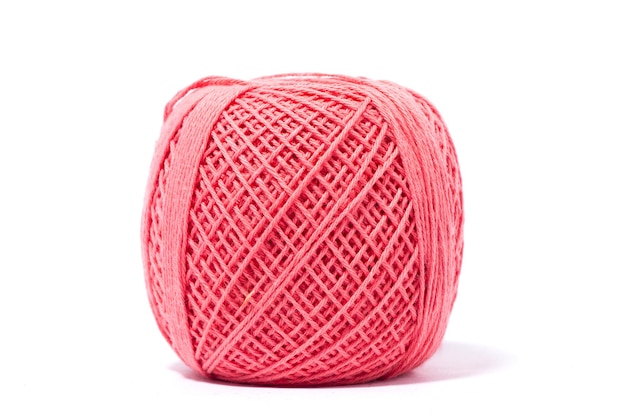 pink ball of yarn for knitting, isolate, homemade handicrafts, wool