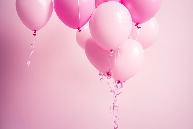 Pink Balloons celebration background ai generative