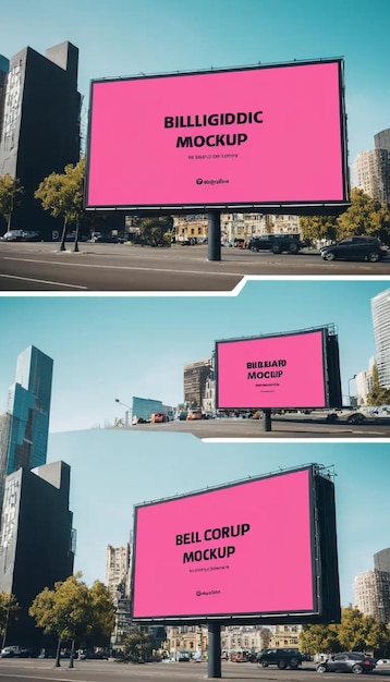 Photo a pink billboard that saysthe wordon it