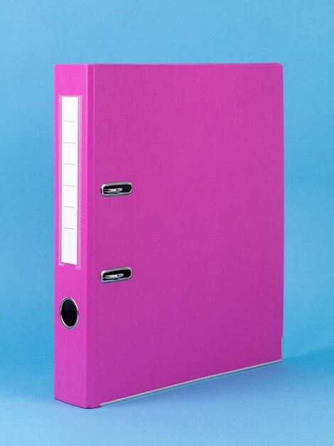 Photo pink binder file folder close up brand identity design set mockup folder business