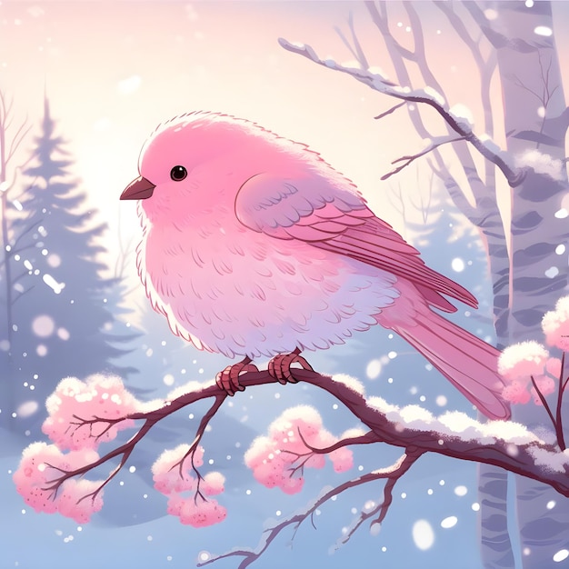 The pink bird lives in Japan during the winter