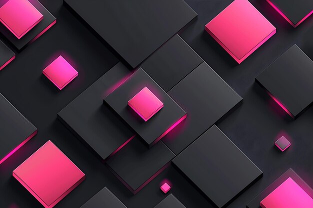 Photo a pink and black background with a pink square and a pink square