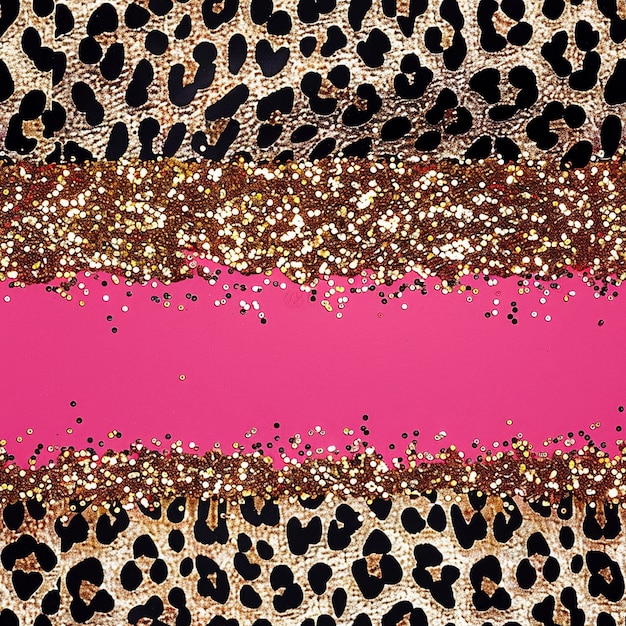 a pink and black cheetah print is on a pink background