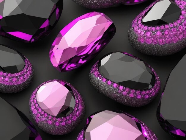 Pink and black stones background