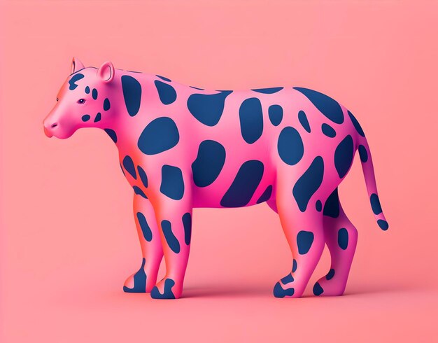 Photo a pink and blue animal with a spot on its