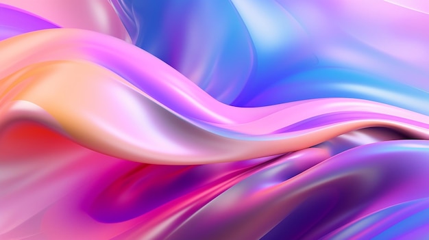 Pink and blue background with a flowing wave.