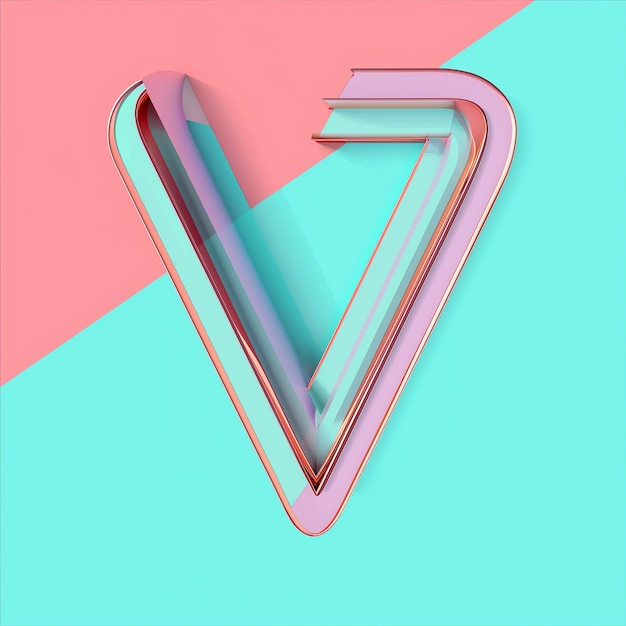 Photo a pink and blue background with a letter v in the middle