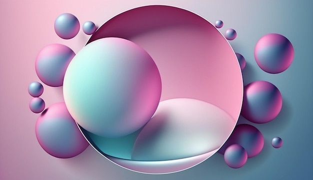 A pink and blue ball with a pink background