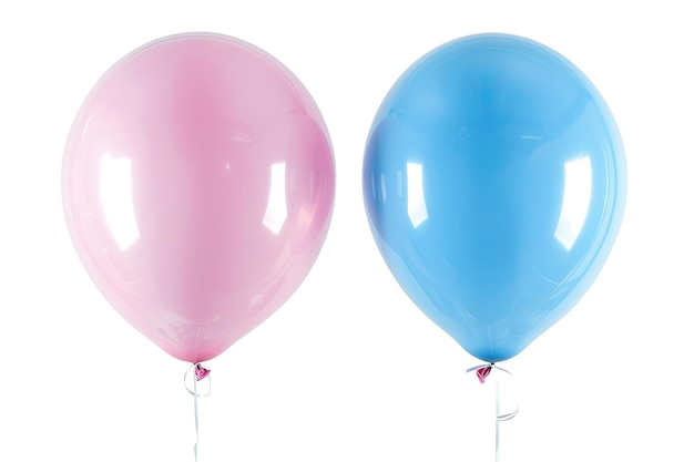 Pink and Blue Balloon Isolated on White Background