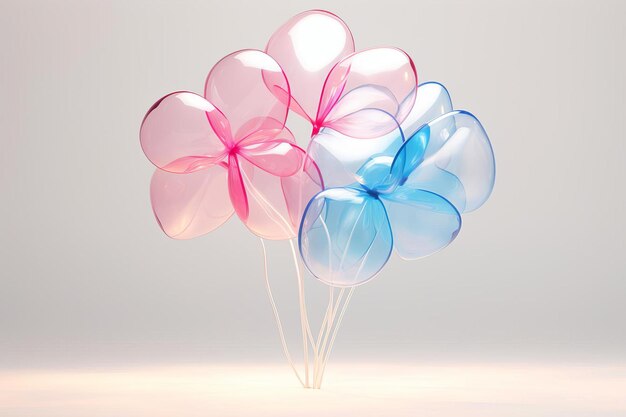 a pink and blue candy candy in a glass container