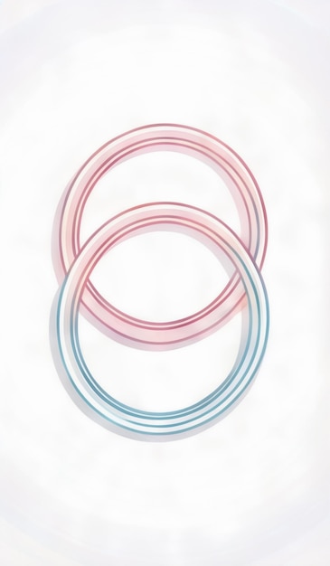 Photo a pink and blue circle with a white circle in the middle