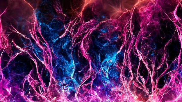 Pink and blue fire neon effect background