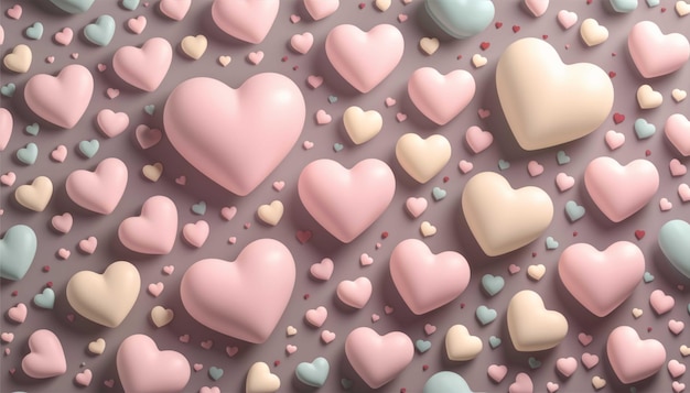 Photo pink and blue hearts on a pink background