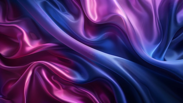 Pink and Blue Hues in Fluid Motion silk background Burnt pink and blue Silk Fabric