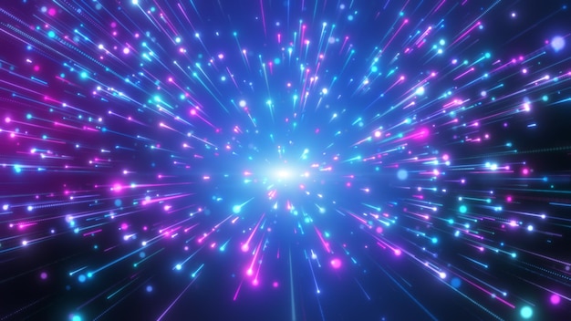 Pink blue light trail creative cosmic background