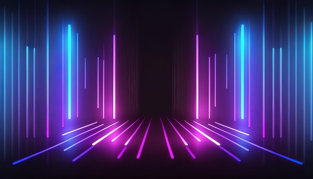 Pink and blue neon lines background