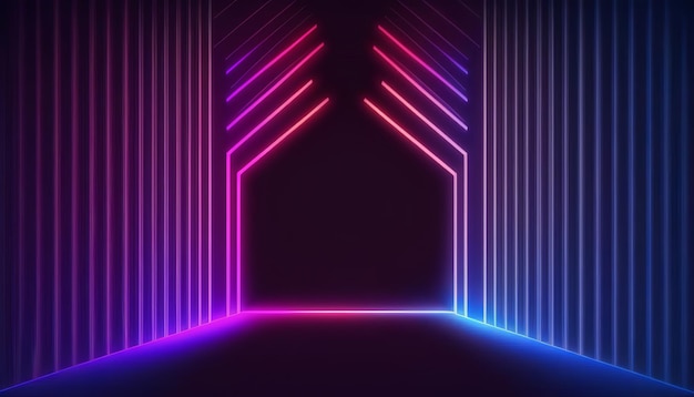 Pink and blue neon lines background