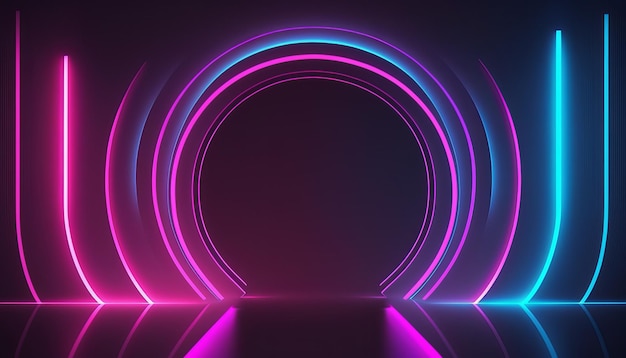 Pink and blue neon lines background