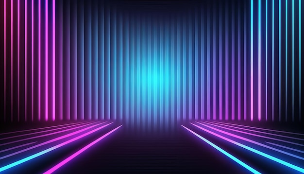 Pink and blue neon lines background