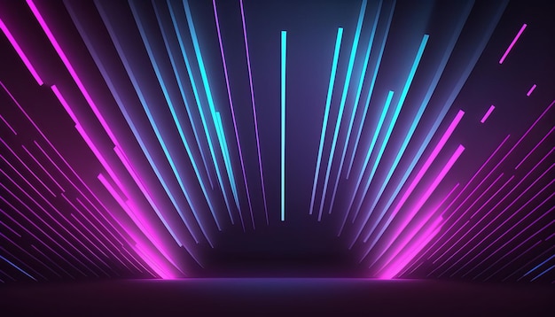 Pink and blue neon lines background