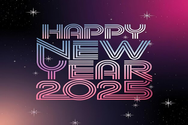 Photo a pink and blue neon sign that says happy new year