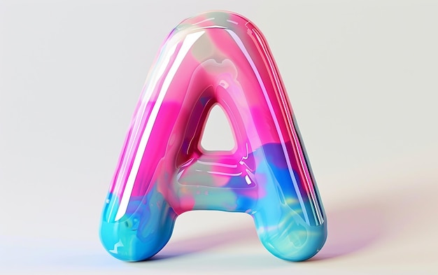 Photo a pink and blue plastic letter a