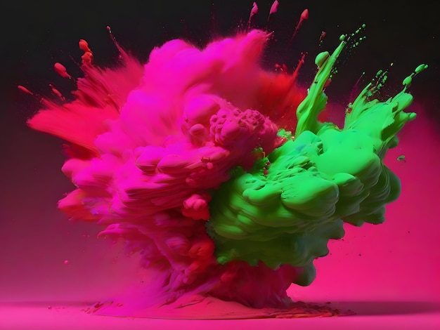 pink blue red green yellow color blast color powder explosion