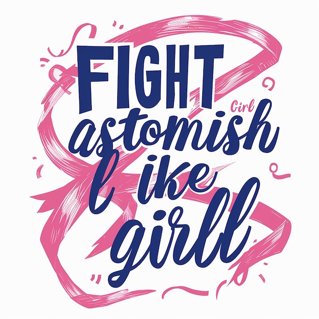 Photo a pink and blue sign that says fight like a girl like girl