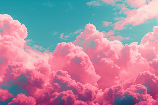 Pink and blue sky background with tiny clouds vintage effect style pictures