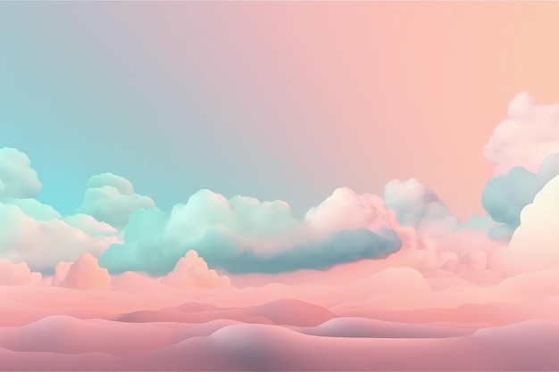 A pink and blue sky filled with clouds generative AI