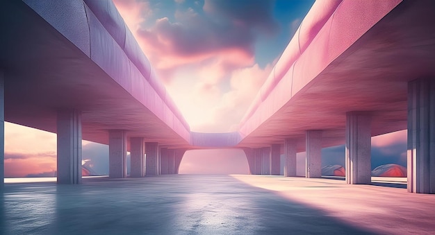 a pink and blue sky with clouds and a pink and blue sky