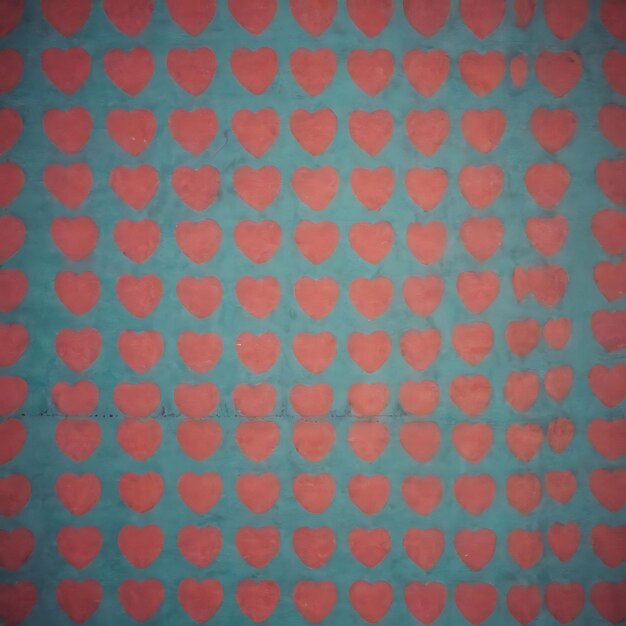 Photo a pink and blue wallpaper with a red heart on it