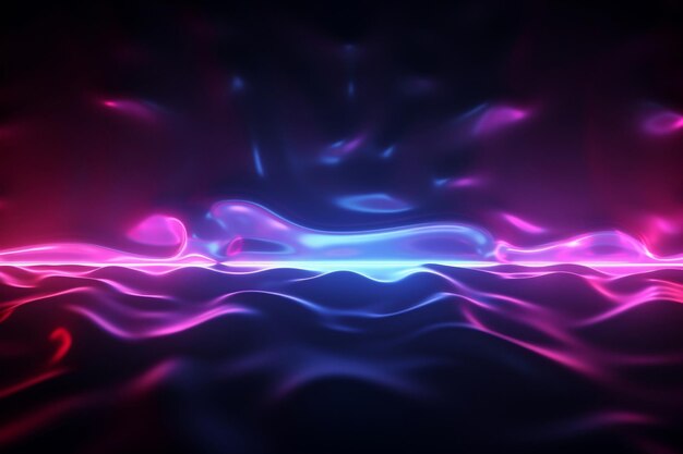 Pink amp blue waves with light on dark background precisionist lines style smokey