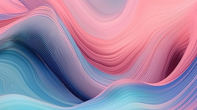 pink blue wavy with blurred light curved lines background illustration background Generative AI