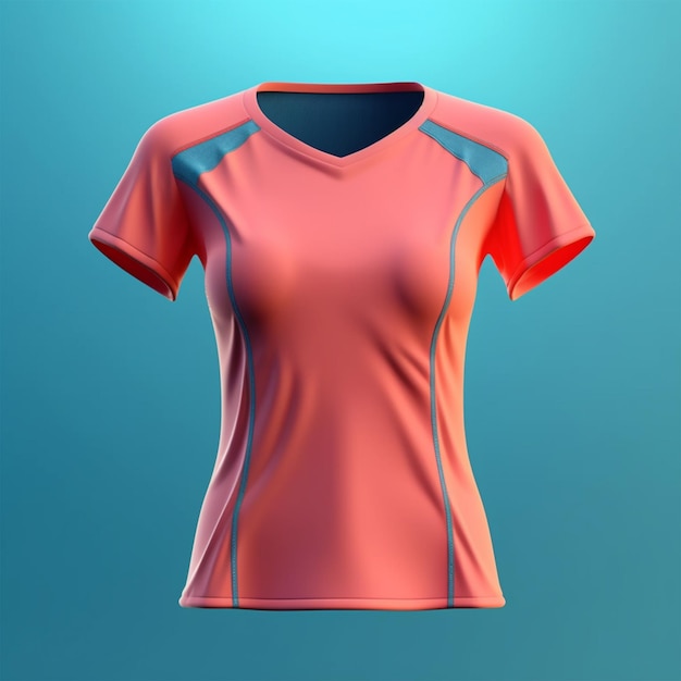 Pink and Blue Women's Tshirt isolated mockup