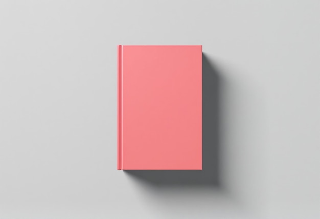 a pink book on a white background