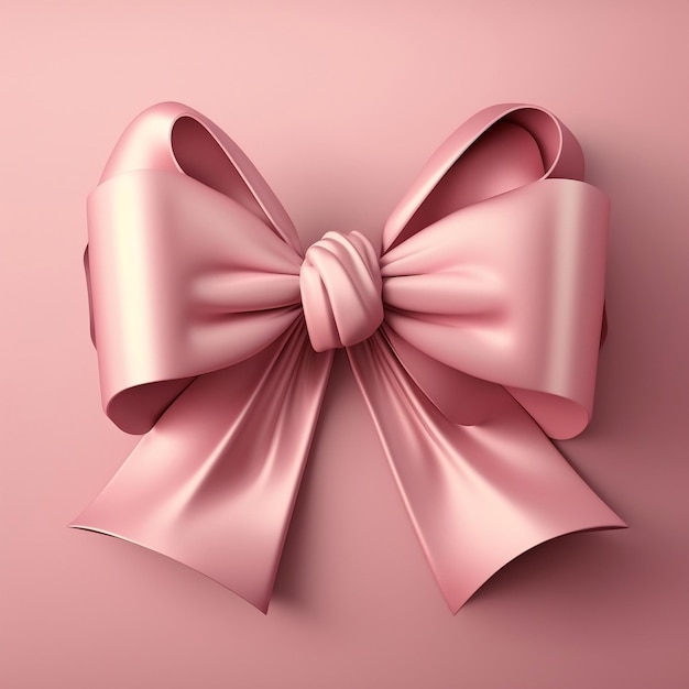 Pink Bow on a Pink Background Generative AI