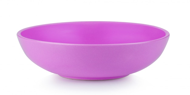 Pink bowl on white wall