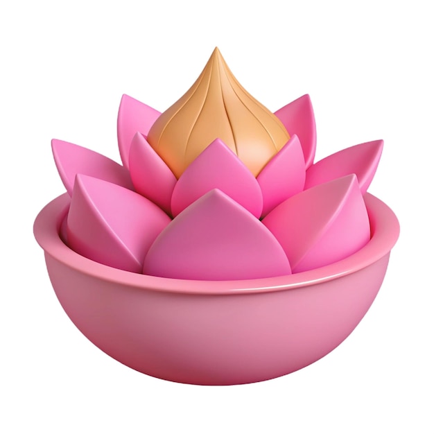 a pink bowl with lotus flowers in it and a pink bowl with a gold leaf on it