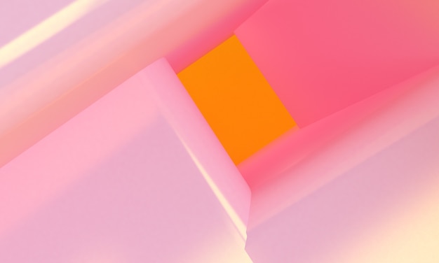 Pink Box 3d minimalist style design, 3d render abstract background.