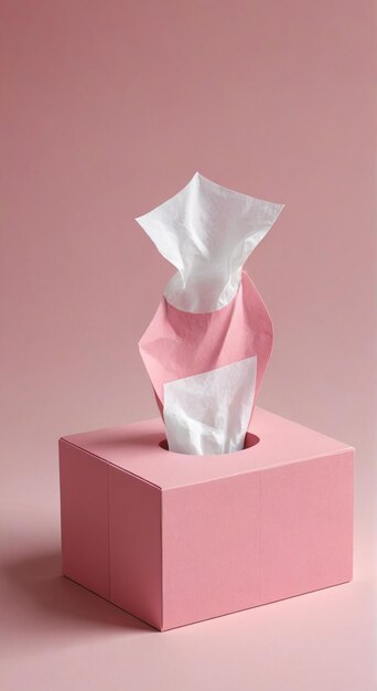 a pink box with a tissue in it that says quot a quot