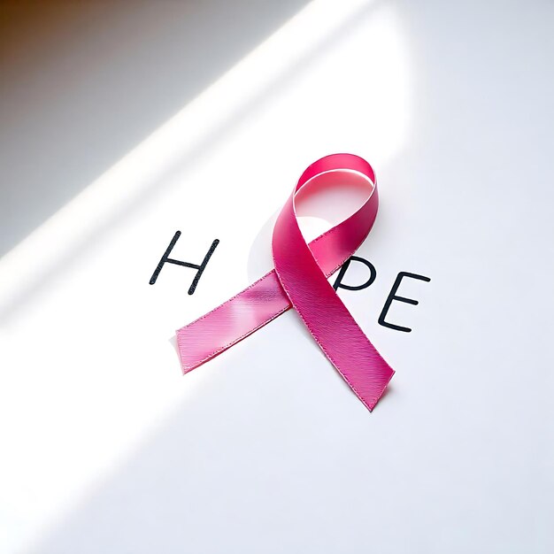 Photo pink breast cancer awareness ribbon